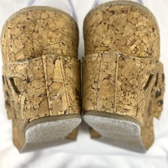 Duck Head Women's Tan Slip-On Cork Dressy Open Toe Wedge Sandals 3" Heal SZ 9.5 - Picture 5 of 13